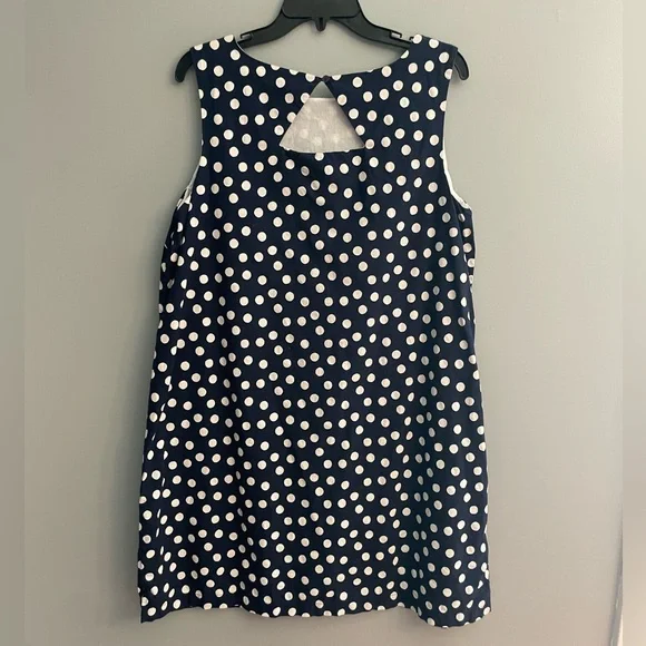 Navy Polka Dot Sleeveless Summer Dress - Picture 4 of 7